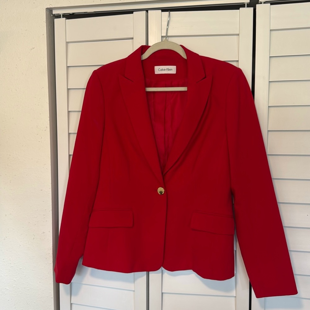Red Calvin Klein Blazer Size 8